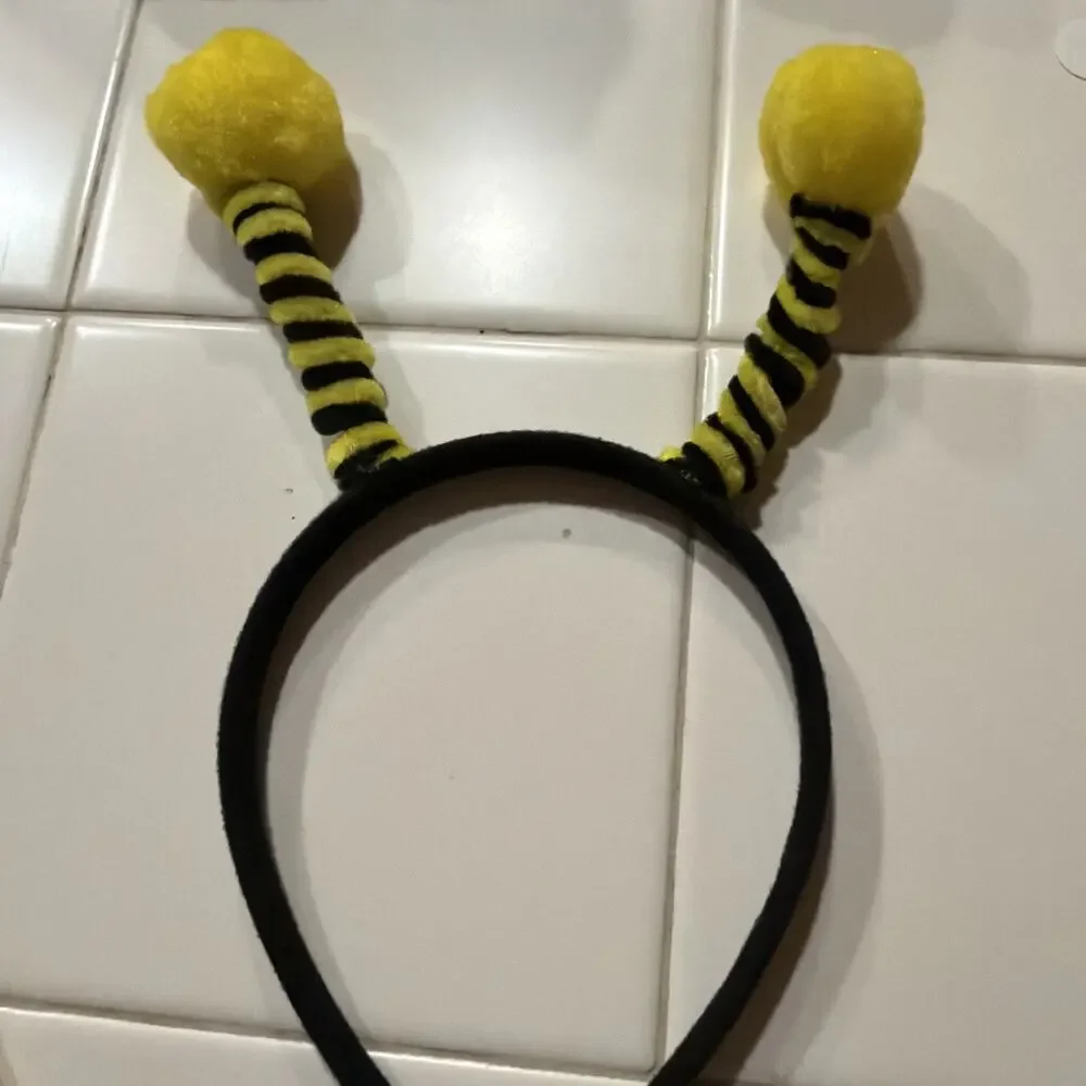 Girls Bumble Bee Costume Body Socks Headband Yellow Black Halloween M